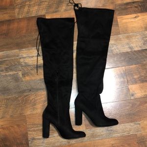 Thigh high black boots size9.5